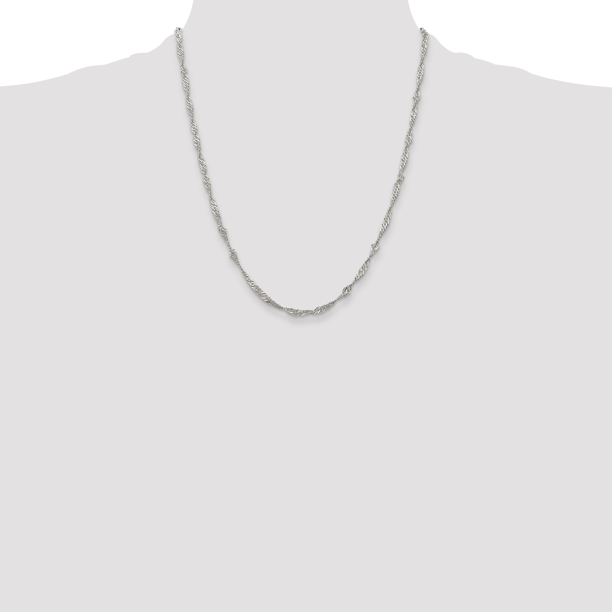 Sterling Silver 3mm Singapore Chain