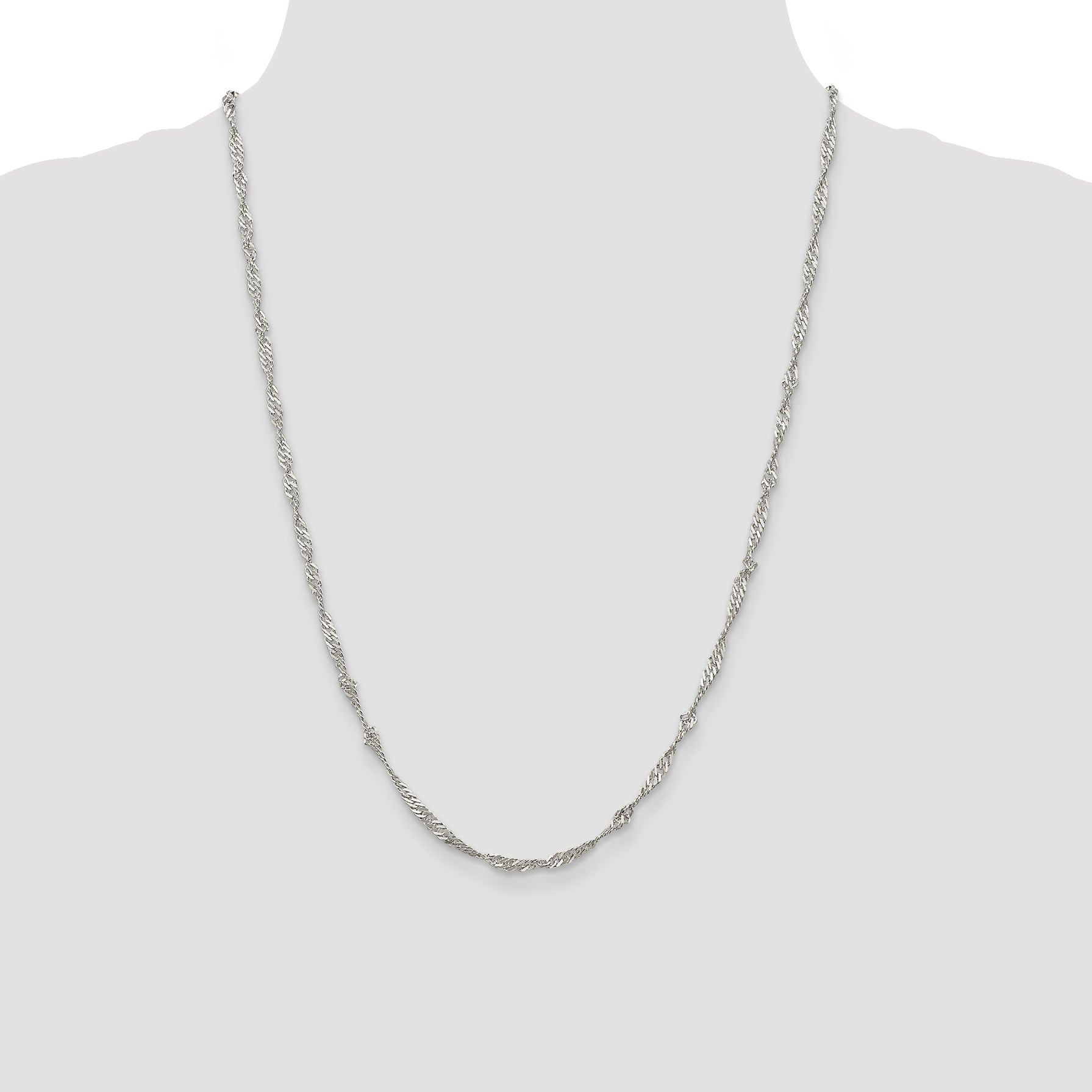 Sterling Silver 3mm Singapore Chain