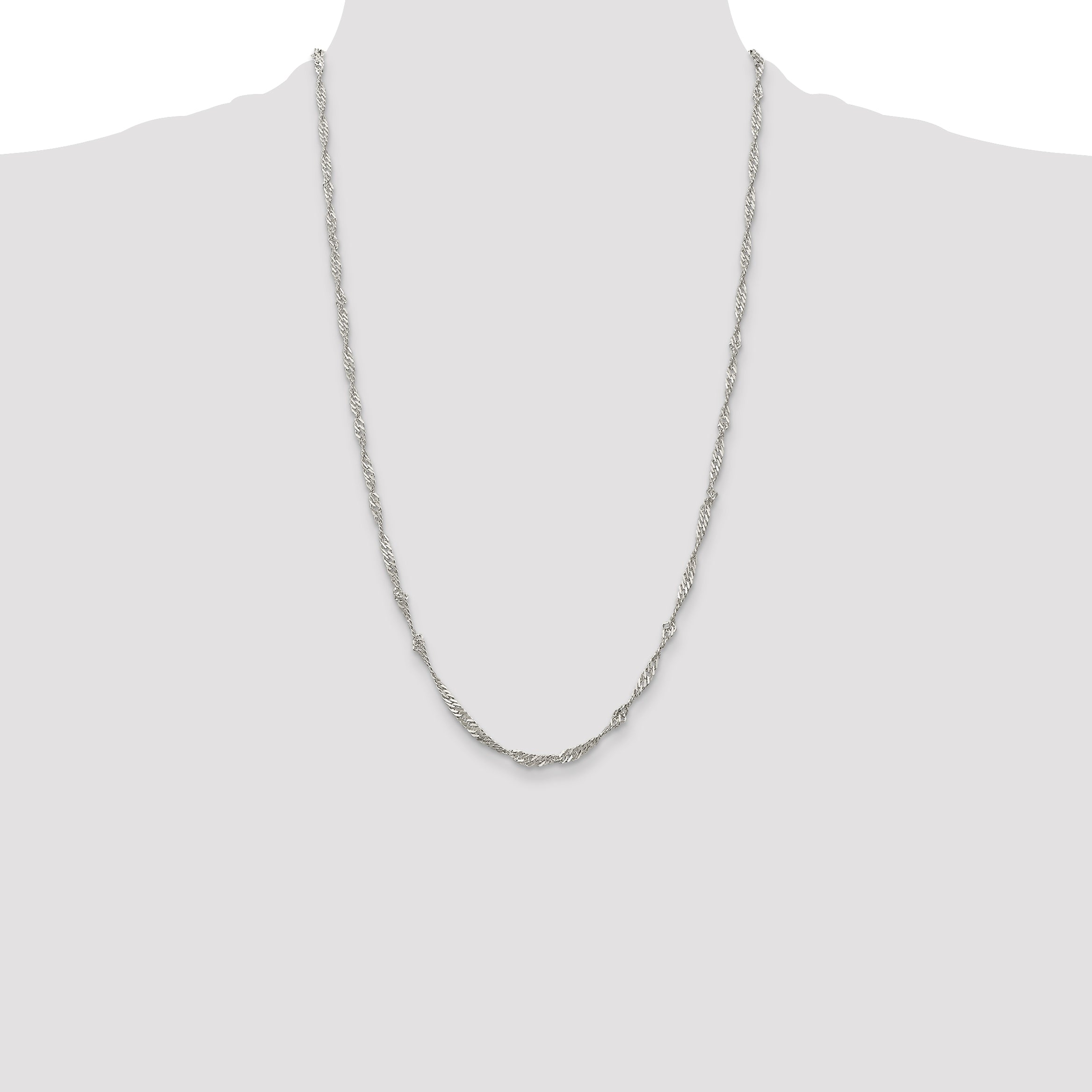 Sterling Silver 3mm Singapore Chain