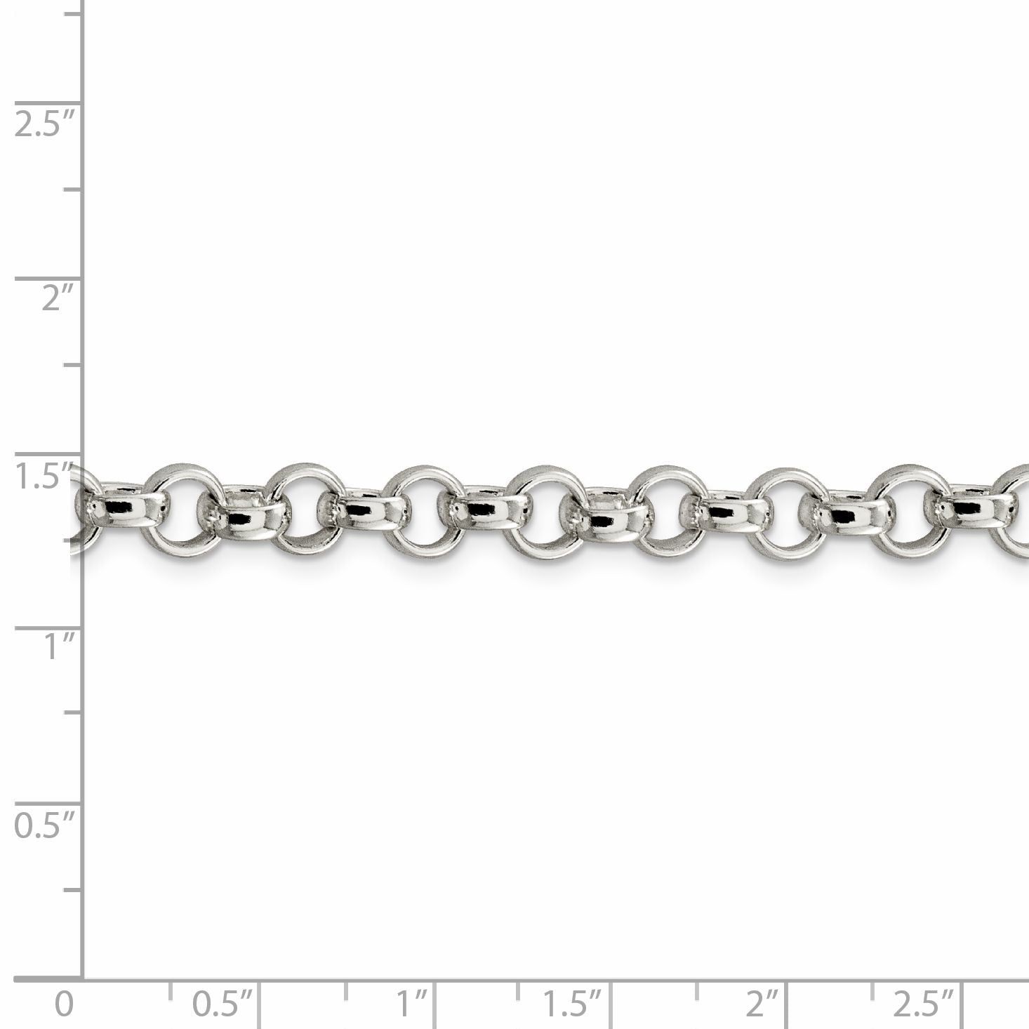 Sterling Silver 6.75mm Rolo Chain