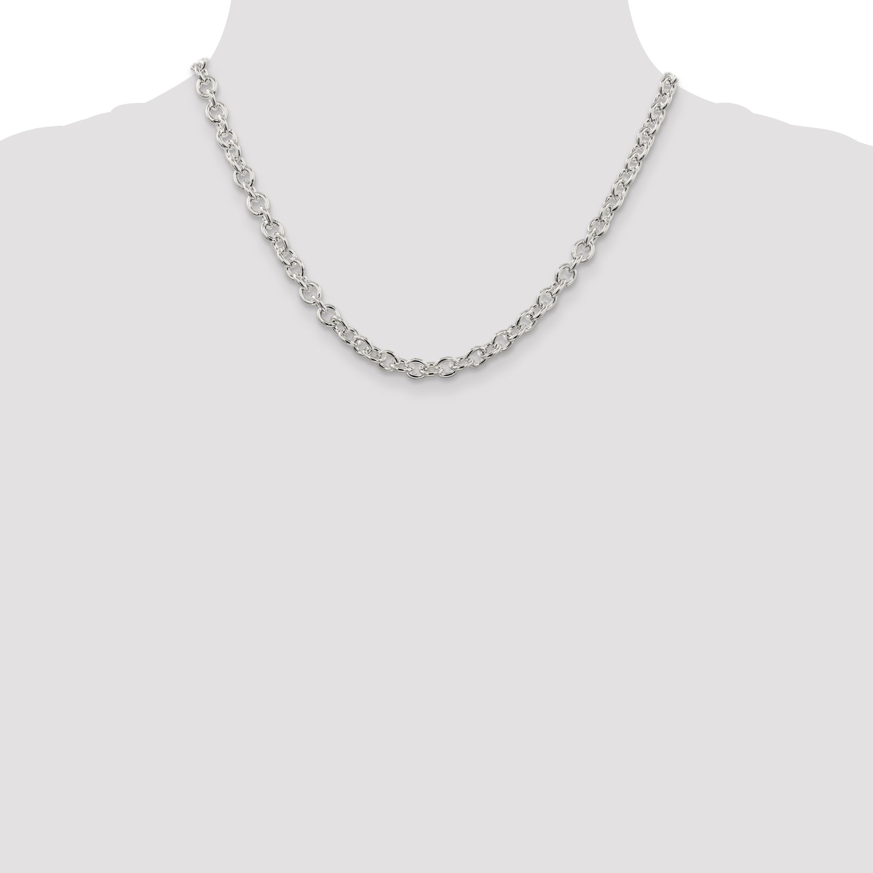 Sterling Silver 6.1mm Cable Chain