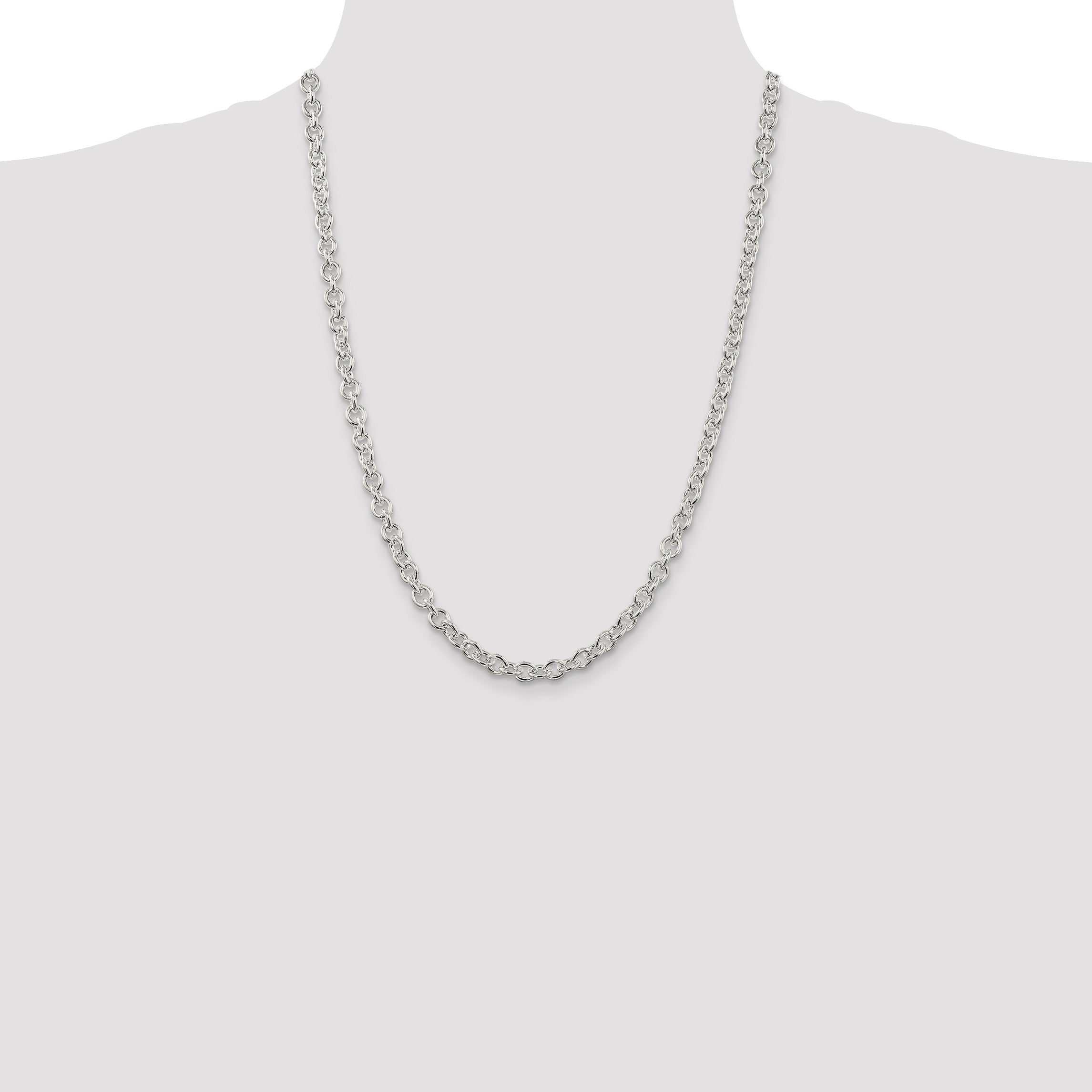 Sterling Silver 6.1mm Cable Chain