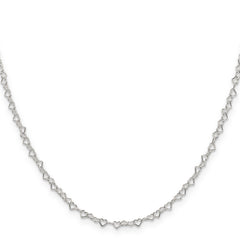 Sterling Silver 3.5mm Fancy Heart Link Chain