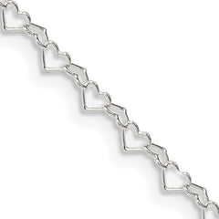 Sterling Silver 3.5mm Fancy Heart Link Chain