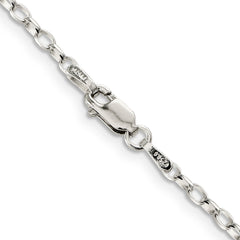 Sterling Silver 2.5mm Oval Fancy Rolo Chain