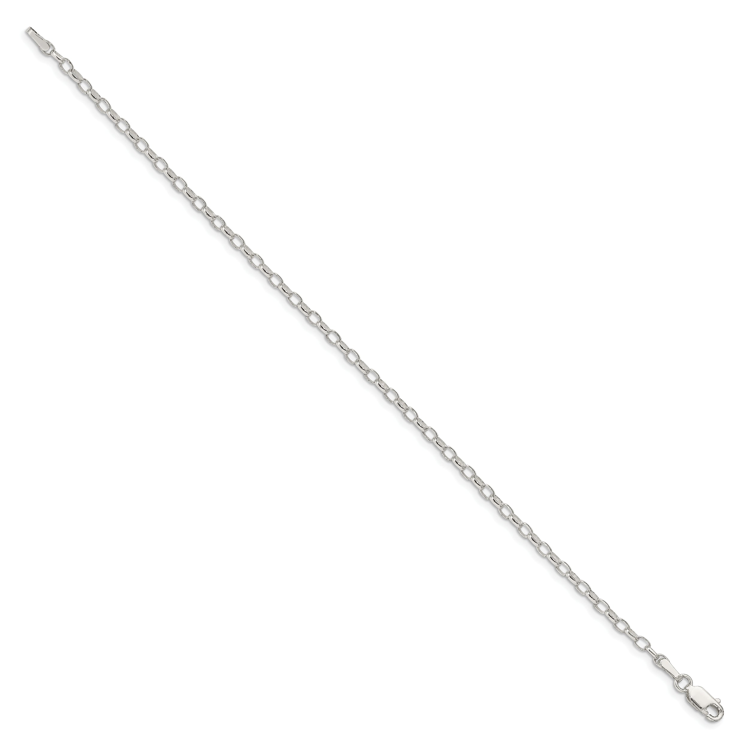 Sterling Silver 2.5mm Oval Fancy Rolo Chain