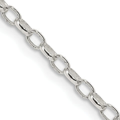 Sterling Silver 2.5mm Oval Fancy Rolo Chain