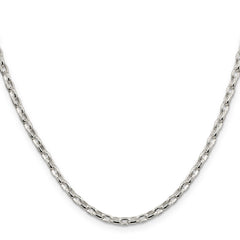 Sterling Silver 3.2mm Oval Fancy Rolo Chain