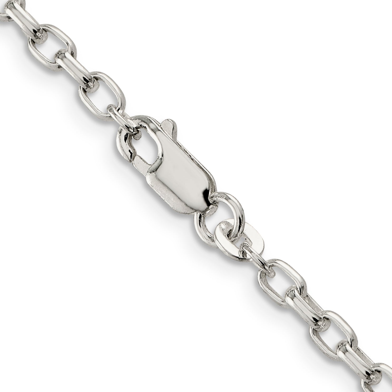 Sterling Silver 3.2mm Oval Fancy Rolo Chain