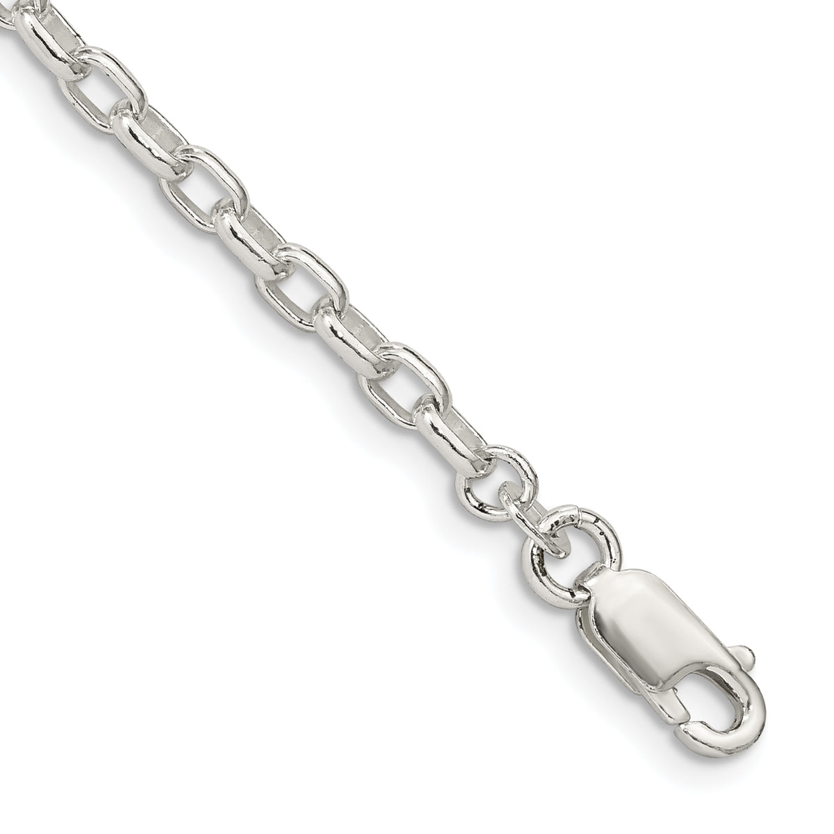 Sterling Silver 3.2mm Oval Fancy Rolo Chain