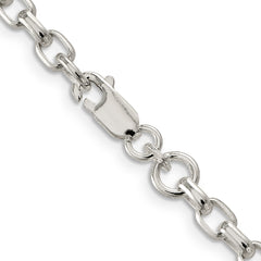 Sterling Silver 4.4mm Oval Fancy Rolo Chain