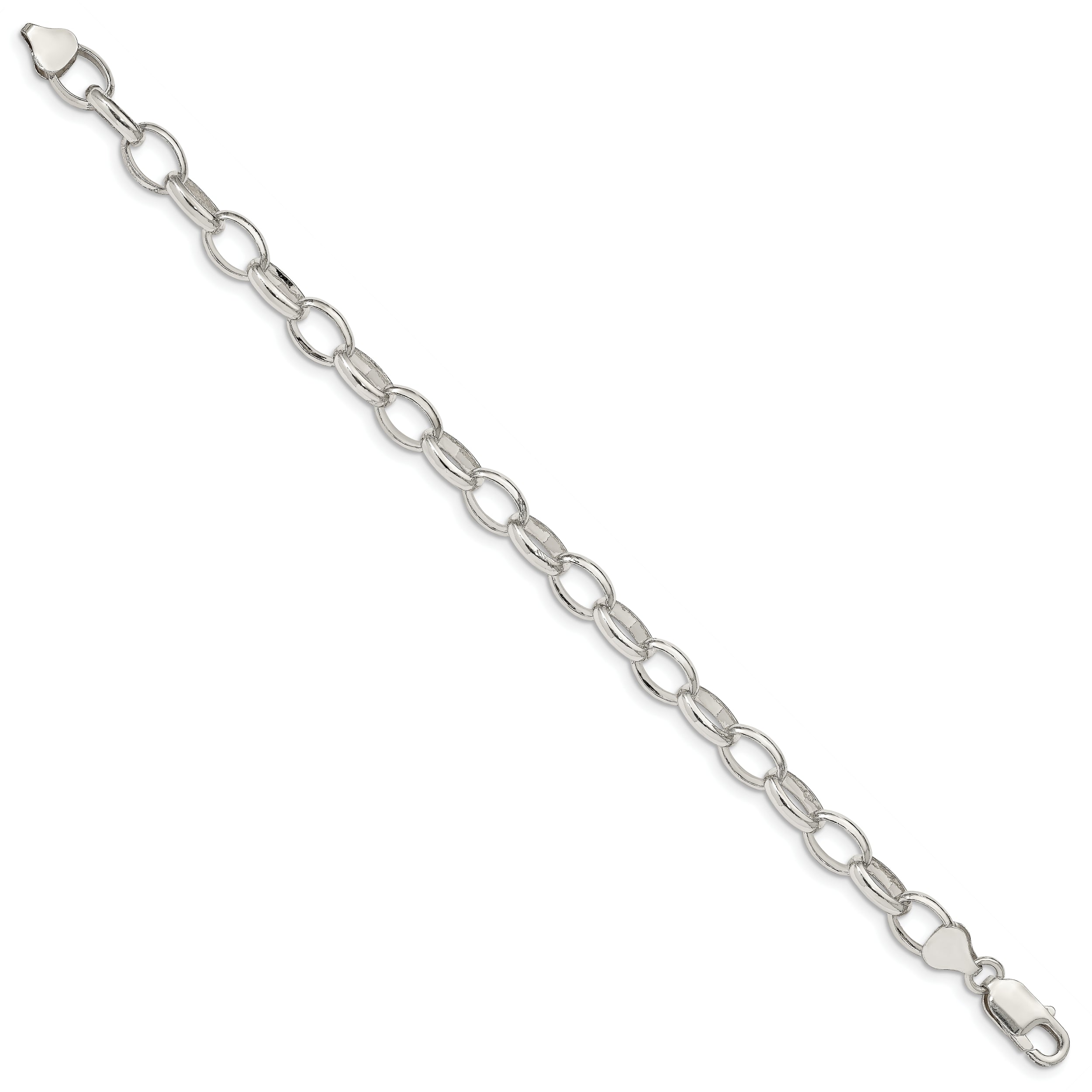 Sterling Silver 8mm Fancy Rolo Chain