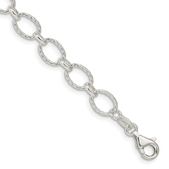 Sterling Silver 6.1mm Fancy Patterned Rolo Chain