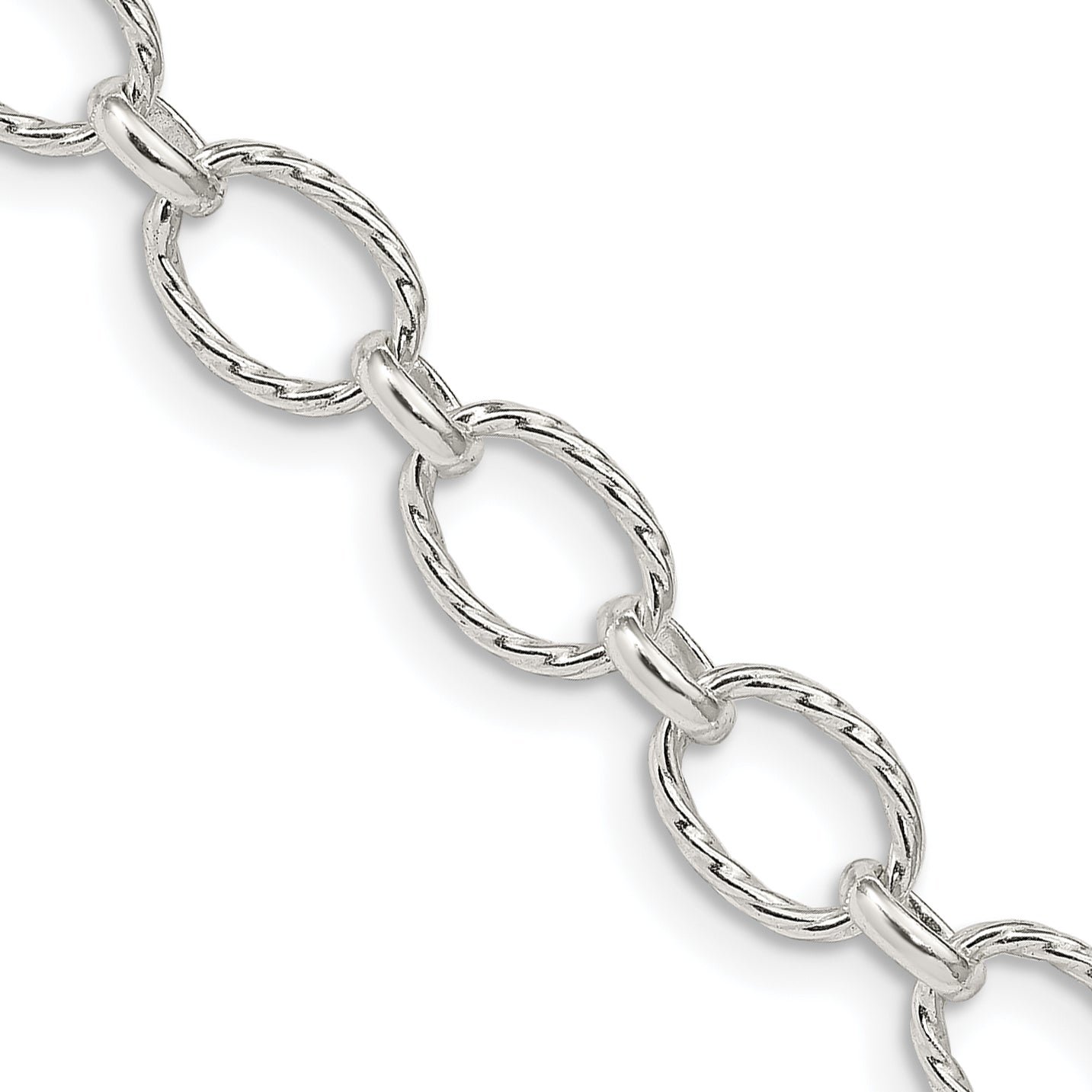 Sterling Silver 6.1mm Fancy Patterned Rolo Chain