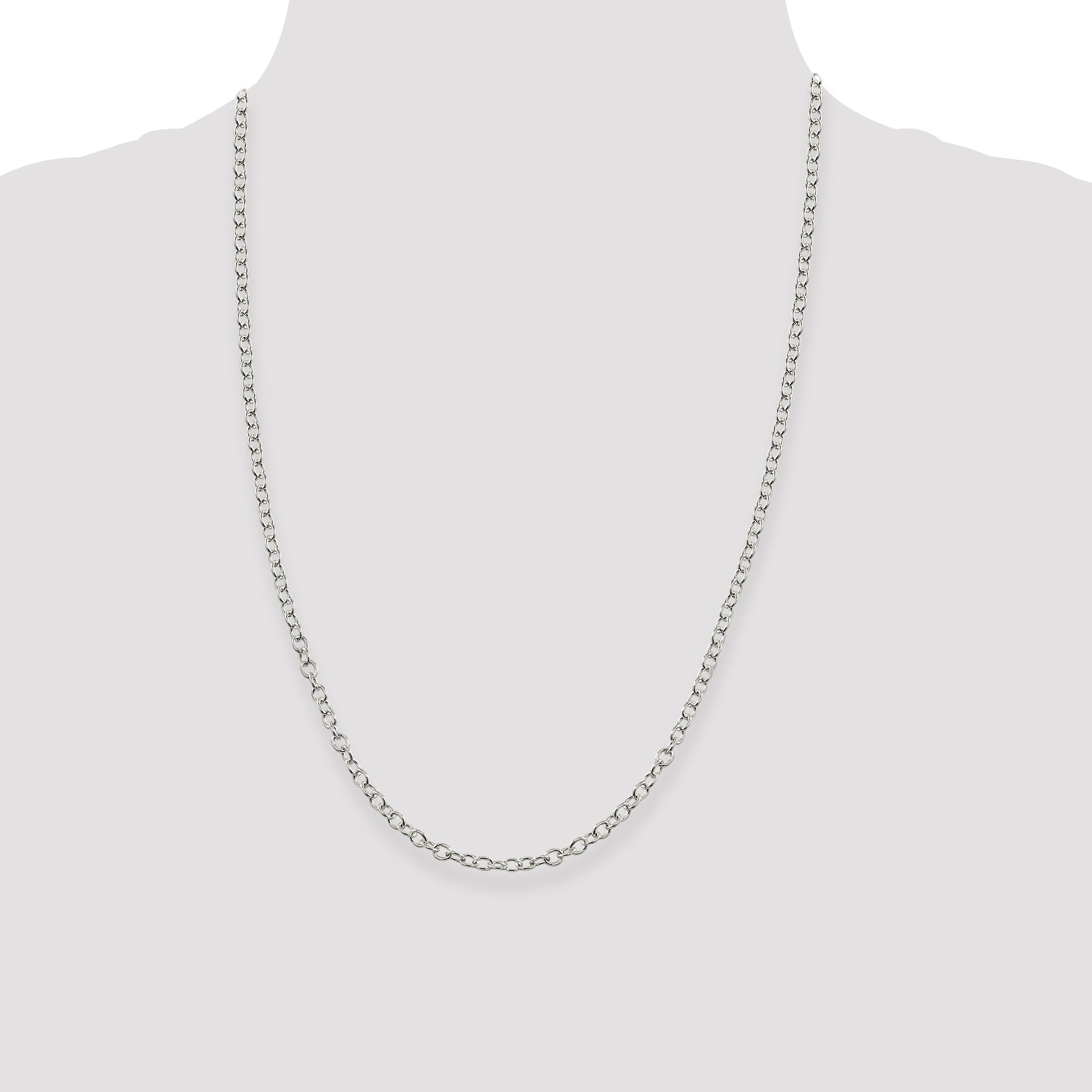 Sterling Silver 3.75mm Oval Cable Chain