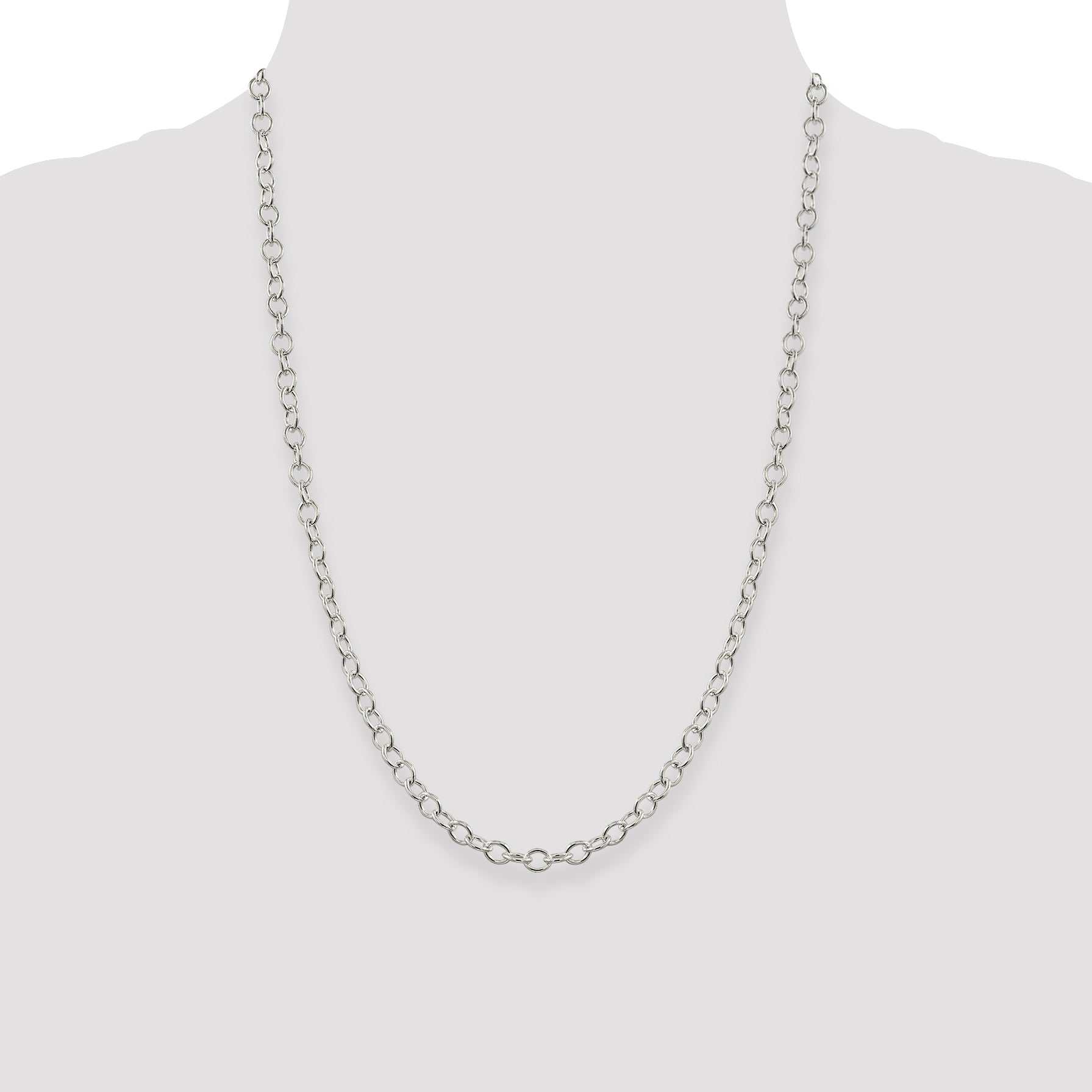 Sterling Silver 5.3mm Oval Cable Chain