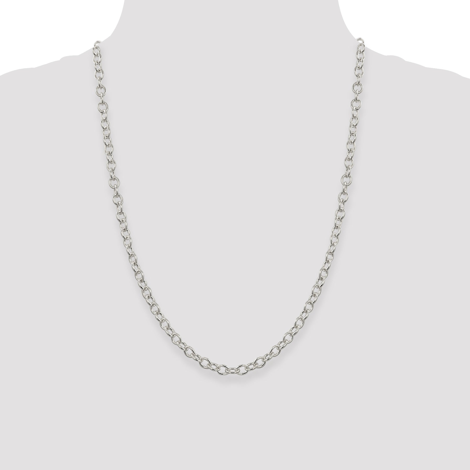 Sterling Silver 5.75mm Oval Cable Chain