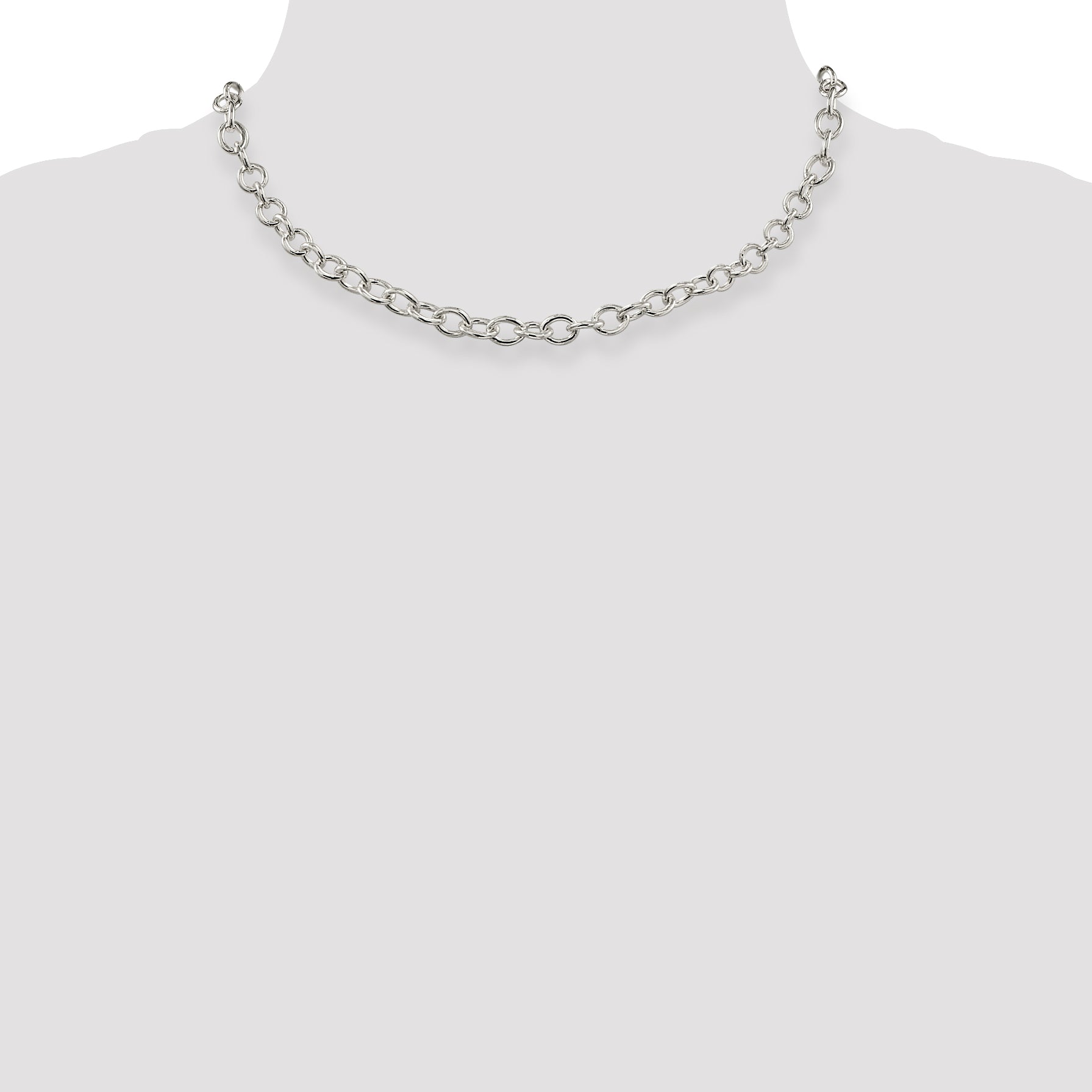 Sterling Silver 6.8mm Oval Cable Chain