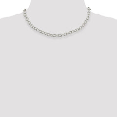 Sterling Silver 6.8mm Oval Cable Chain