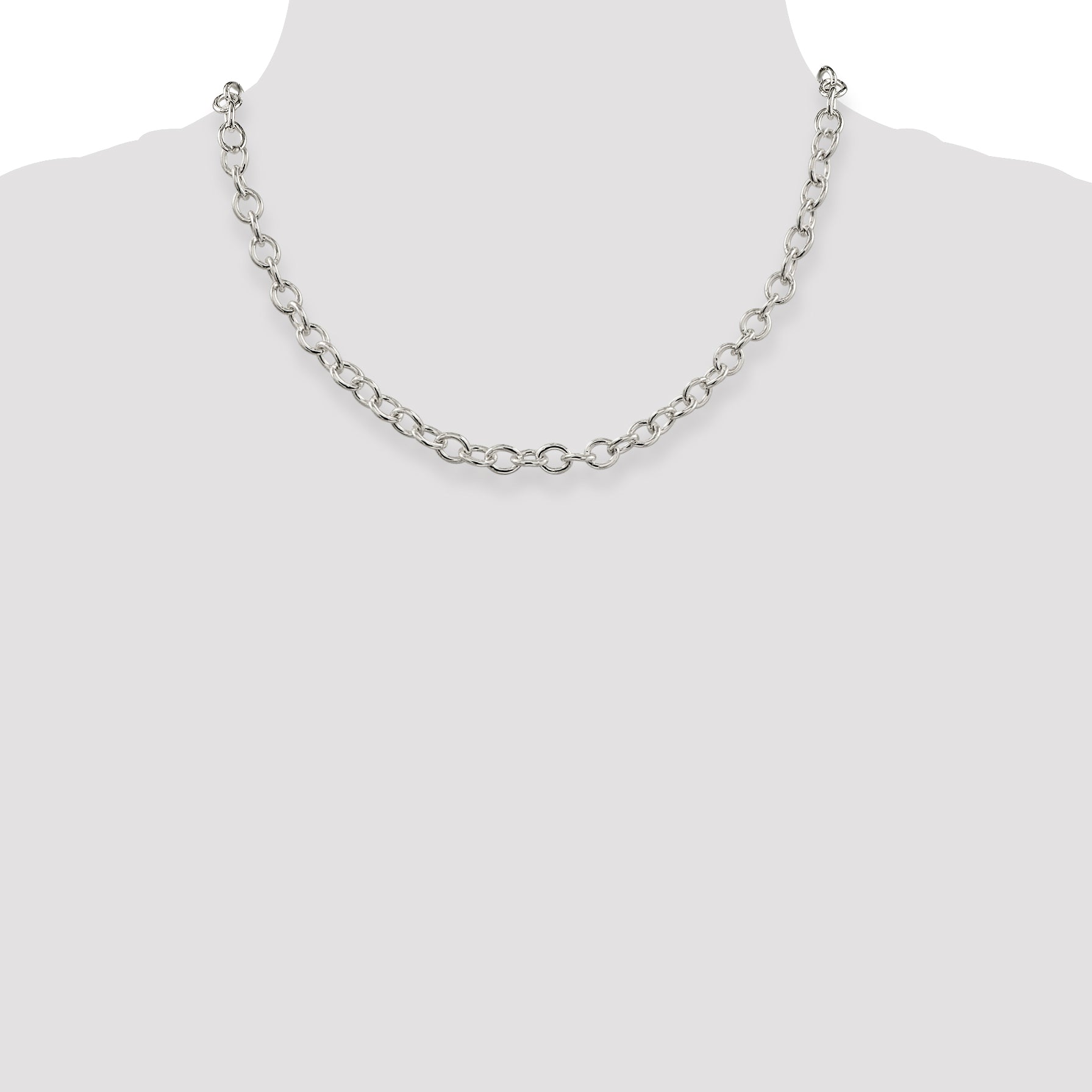 Sterling Silver 6.8mm Oval Cable Chain