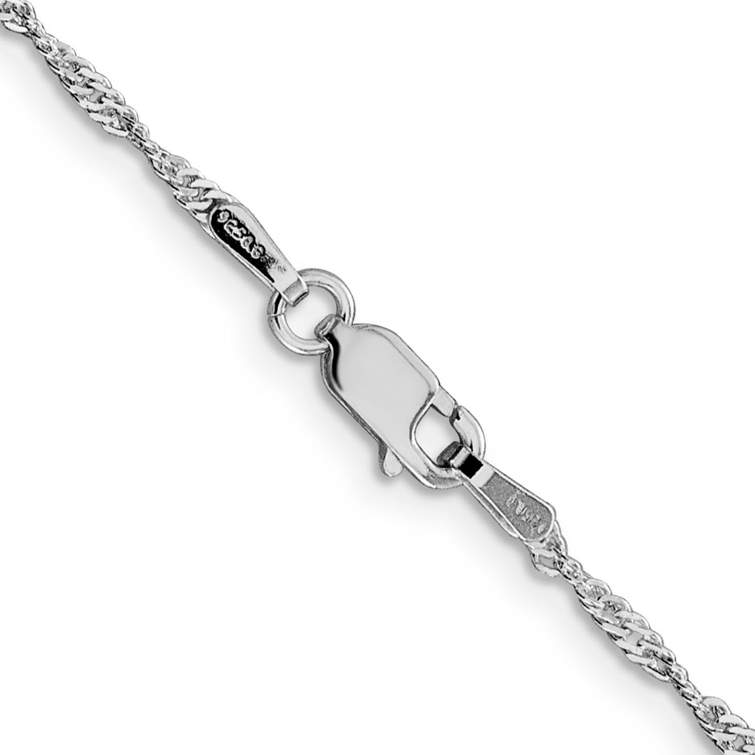 Sterling Silver Rhodium-plated 1.75mm Singapore Chain