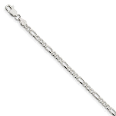 Sterling Silver 4mm Pav‚ Flat Figaro Chain