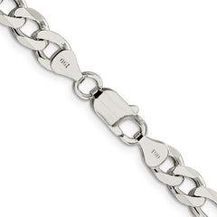 Sterling Silver 7.25mm Pav‚ Flat Figaro Chain