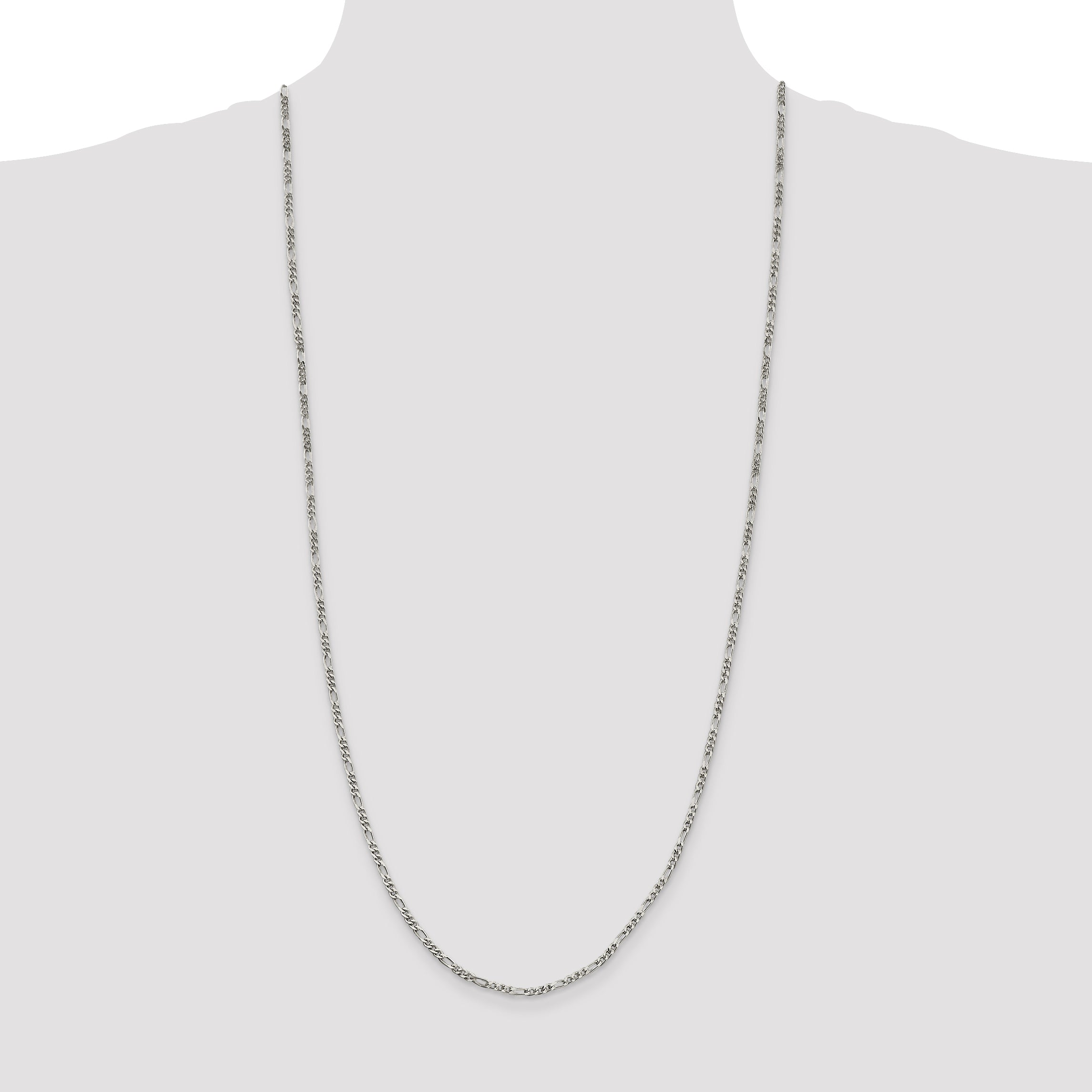 Sterling Silver 2.5mm Figaro Chain