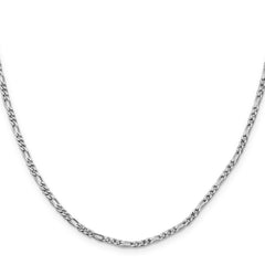 Sterling Silver Rhodium-plated 2.5mm Figaro Chain