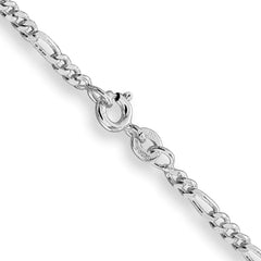 Sterling Silver Rhodium-plated 2.5mm Figaro Chain