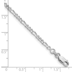 Sterling Silver Rhodium-plated 2.5mm Figaro Chain