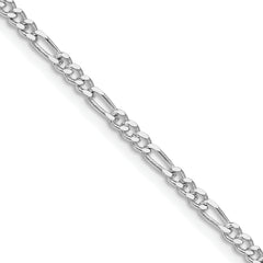 Sterling Silver Rhodium-plated 2.5mm Figaro Chain