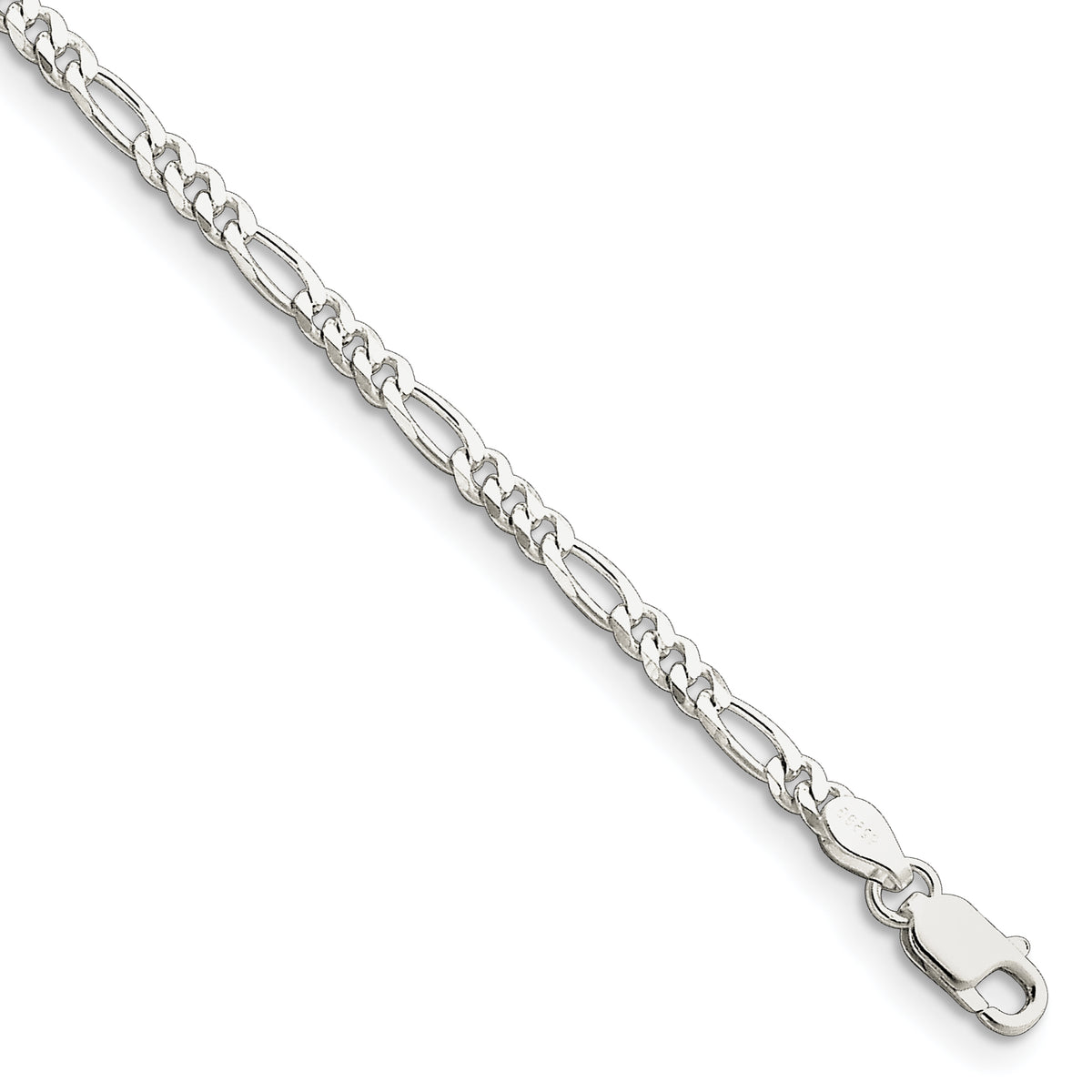 Sterling Silver 2.85mm Figaro Chain