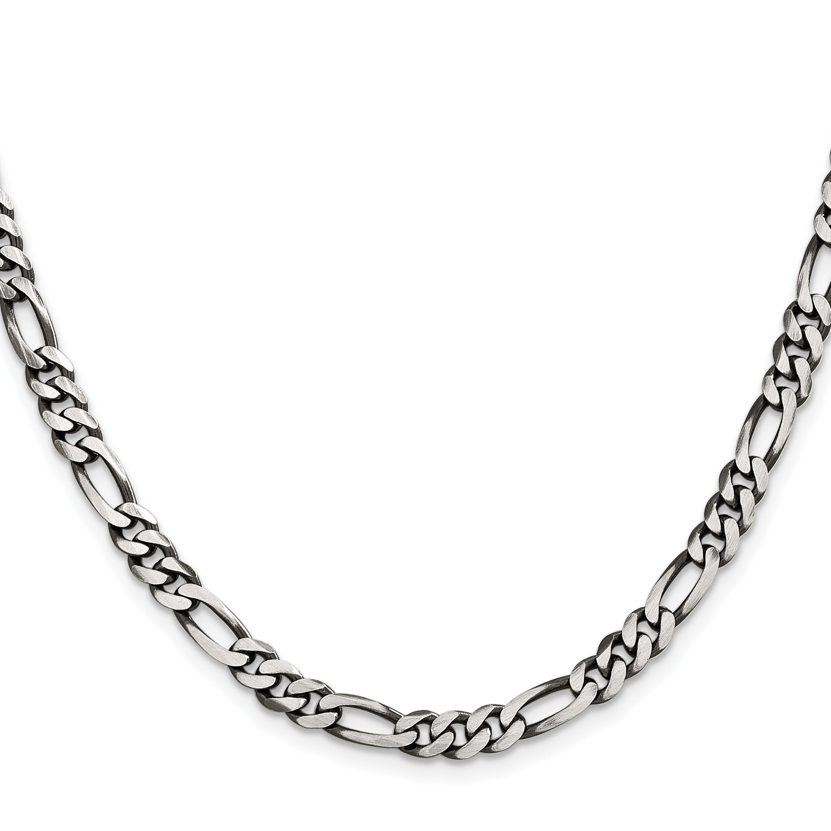 Sterling Silver Antiqued 5.5mm Figaro Chain