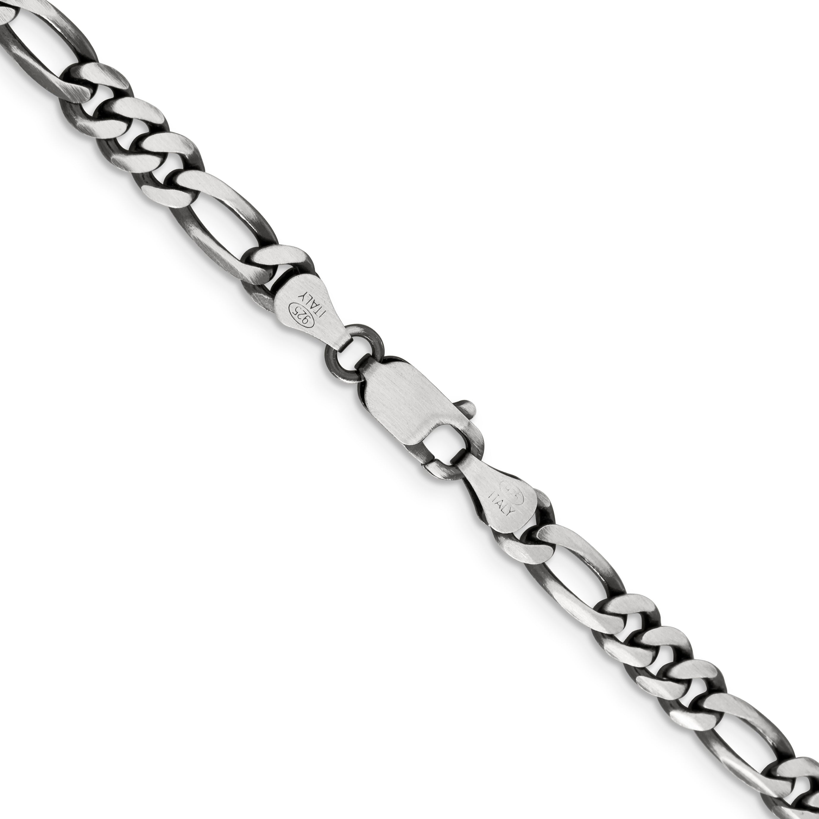 Sterling Silver Antiqued 5.5mm Figaro Chain