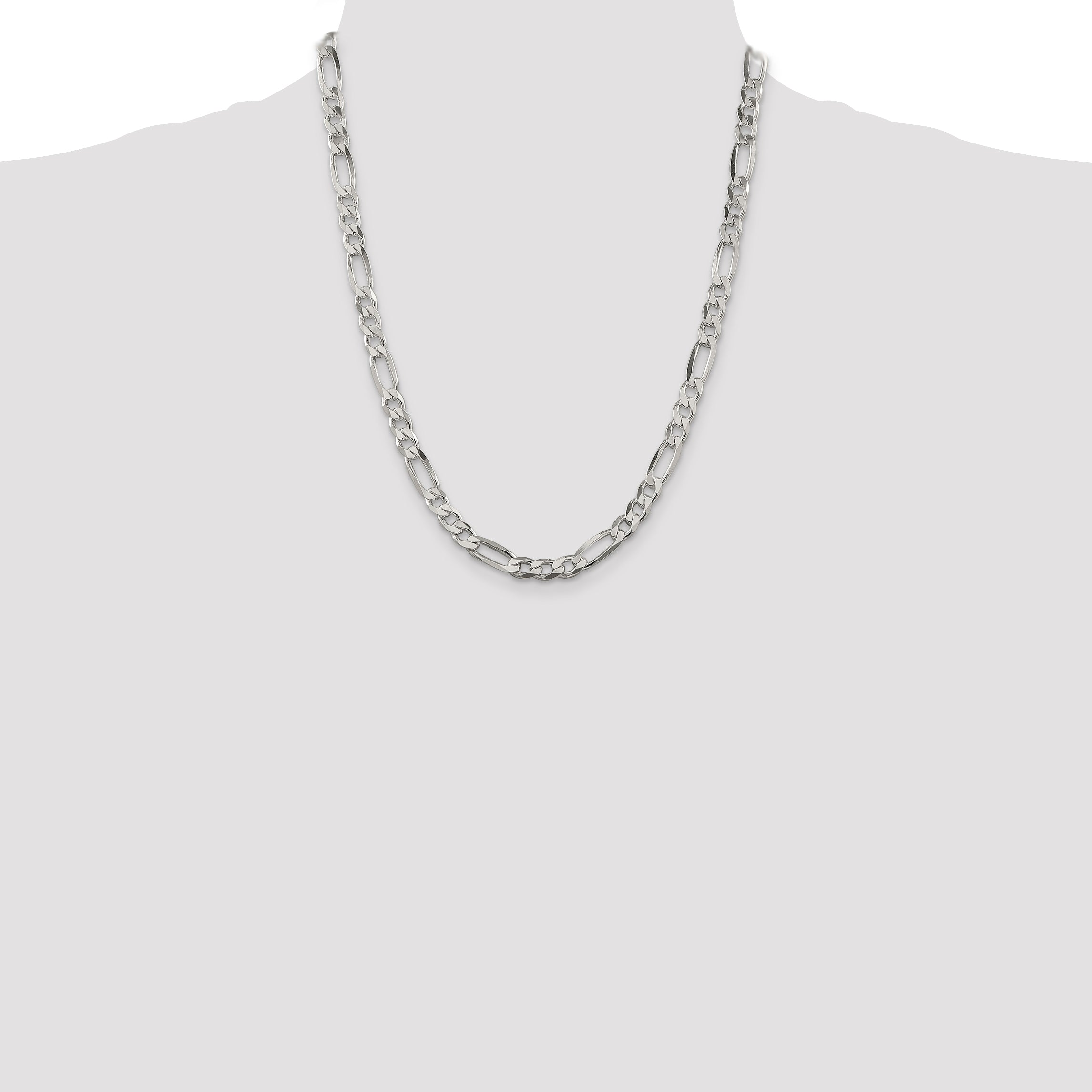 Sterling Silver 6.75mm Figaro Chain