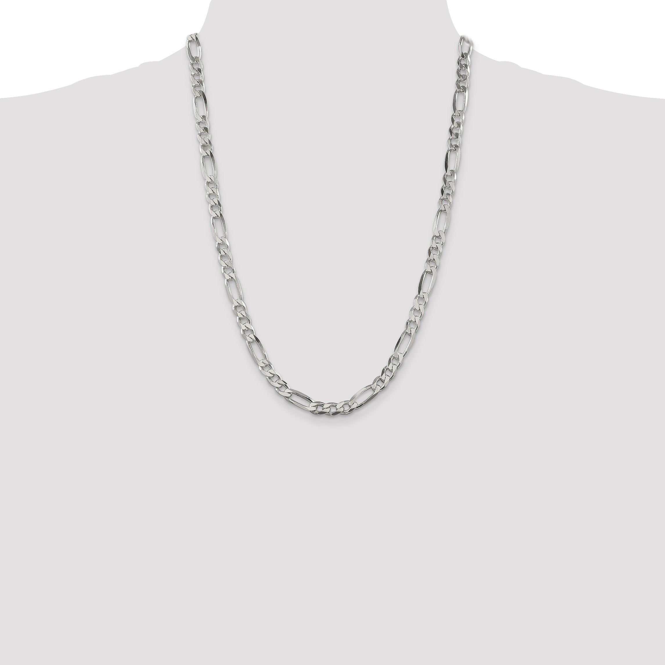 Sterling Silver 6.75mm Figaro Chain