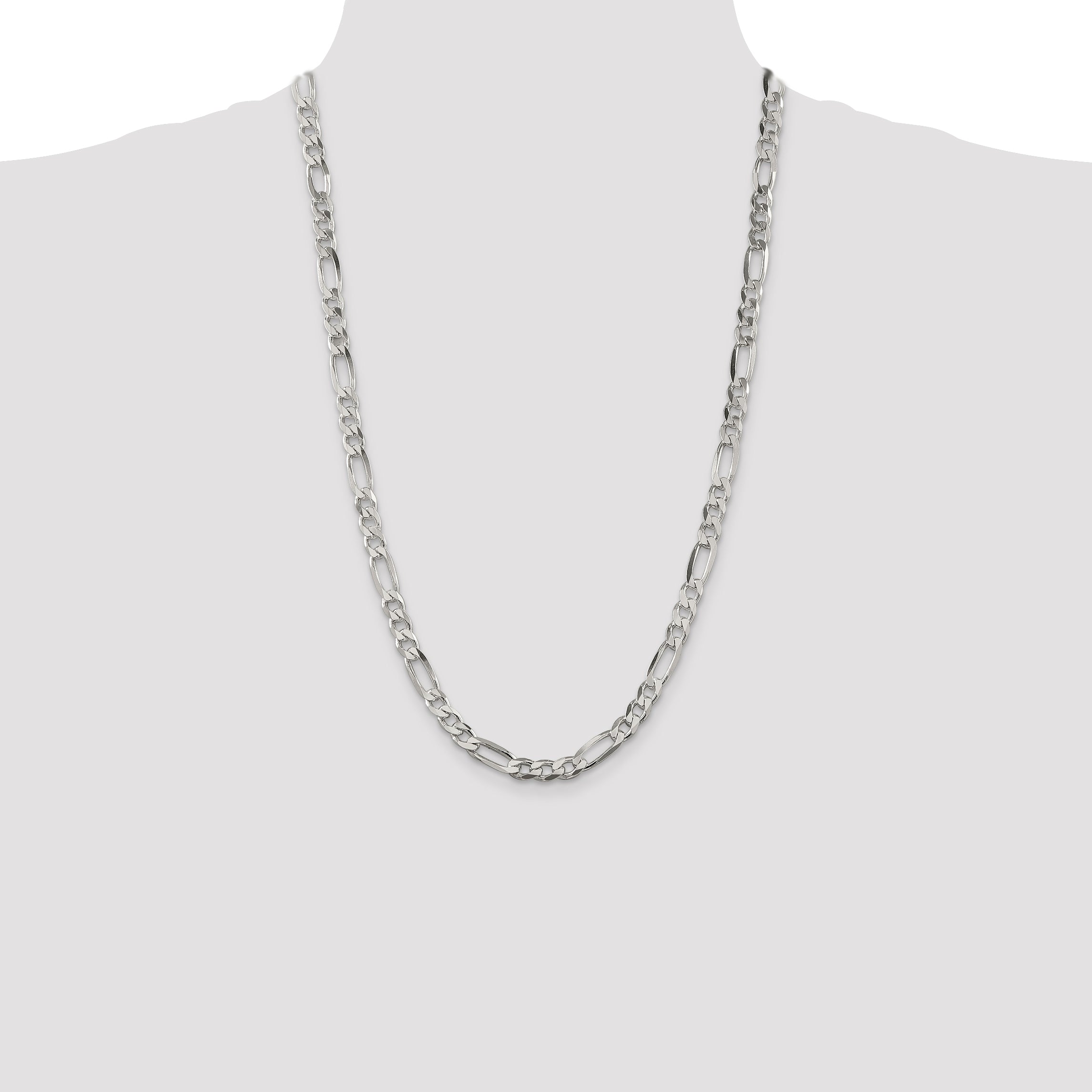 Sterling Silver 6.75mm Figaro Chain