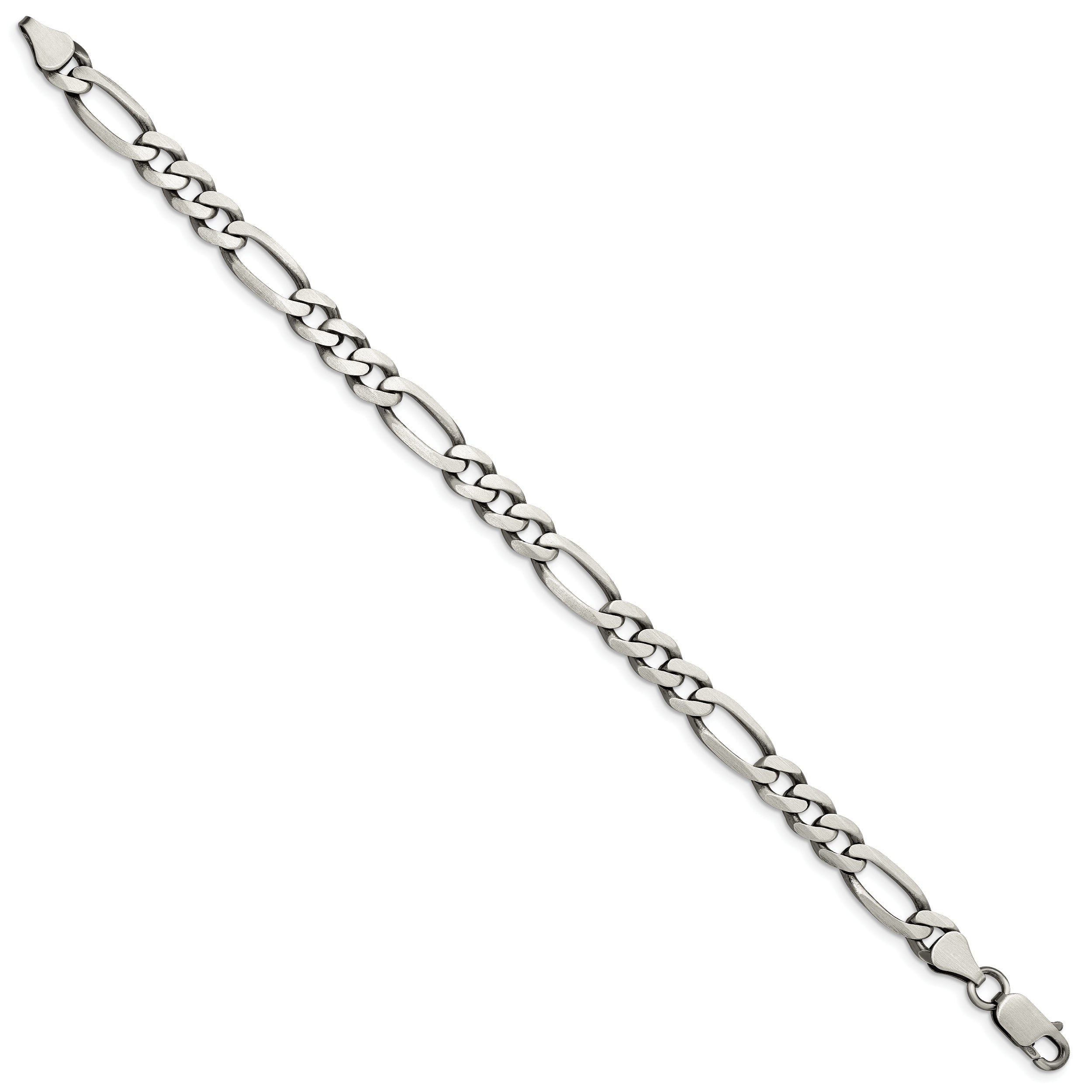 Sterling Silver Antiqued 6.5mm Figaro Chain