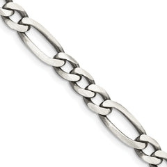 Sterling Silver Antiqued 6.5mm Figaro Chain