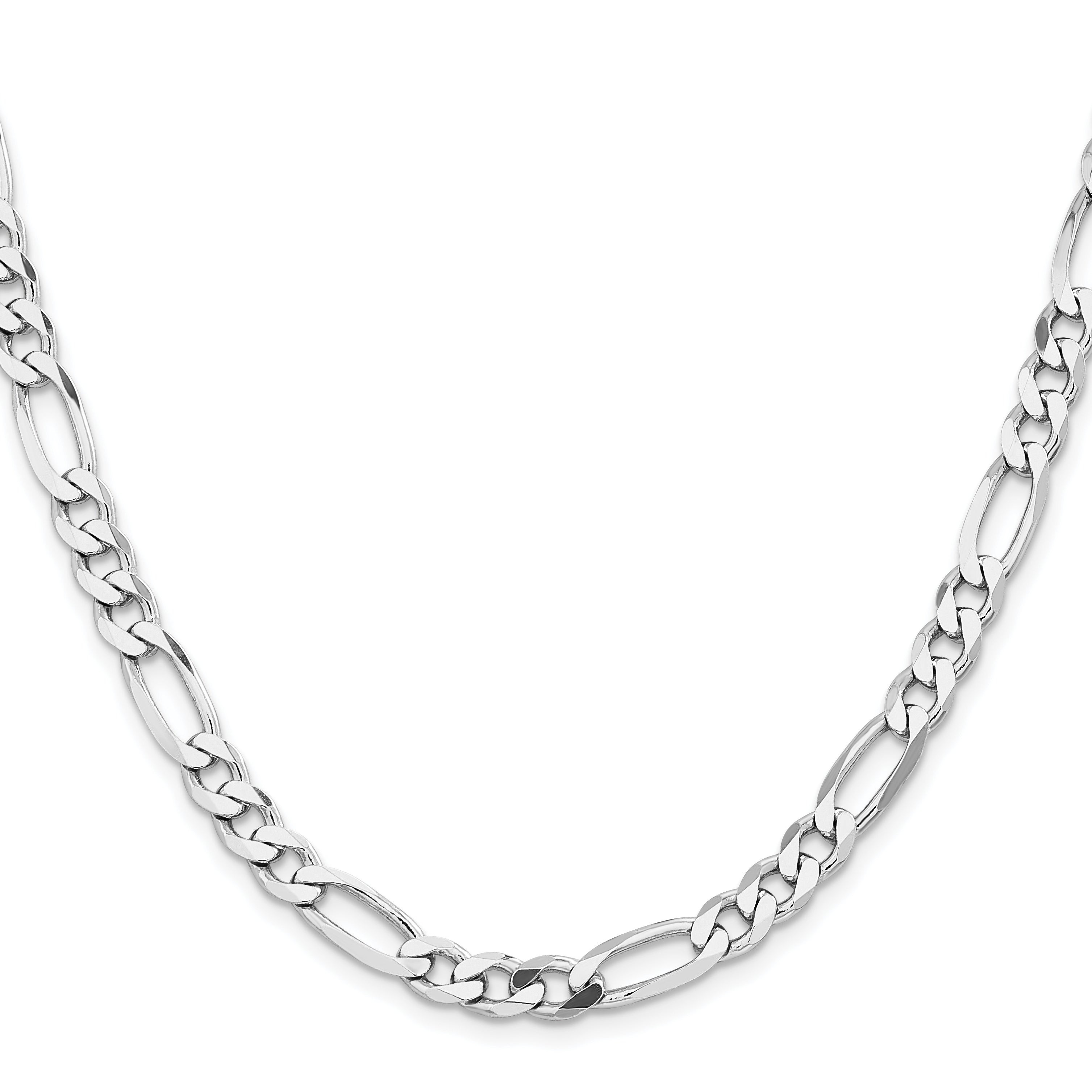 Sterling Silver Rhodium-plated 6.5mm Figaro Chain