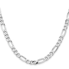 Sterling Silver Rhodium-plated 6.5mm Figaro Chain