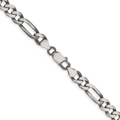 Sterling Silver Antiqued 7.5mm Figaro Chain