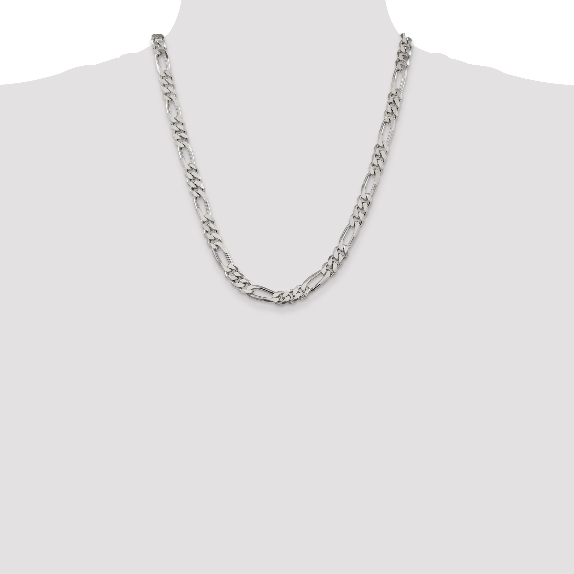 Sterling Silver 8mm Figaro Chain