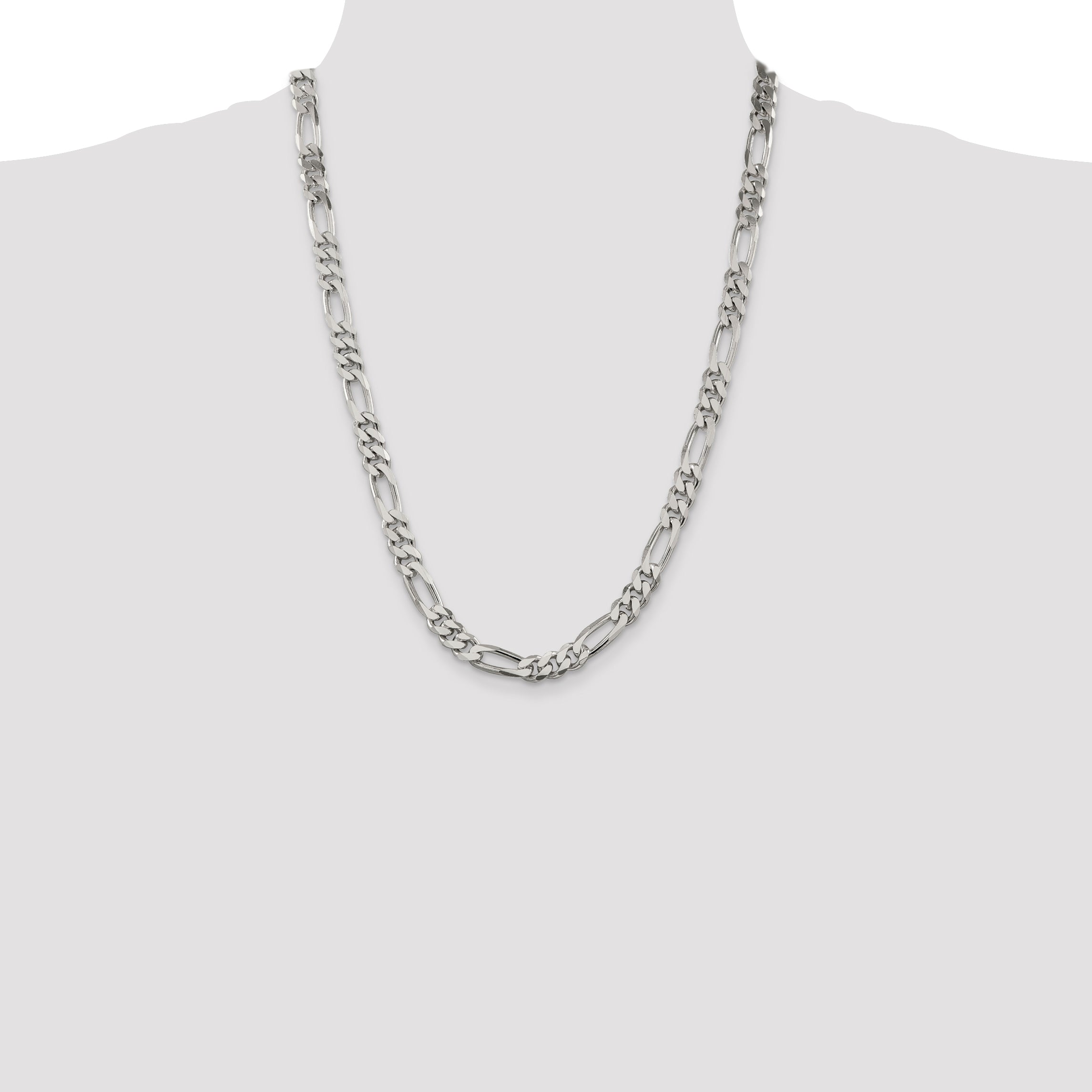 Sterling Silver 8mm Figaro Chain