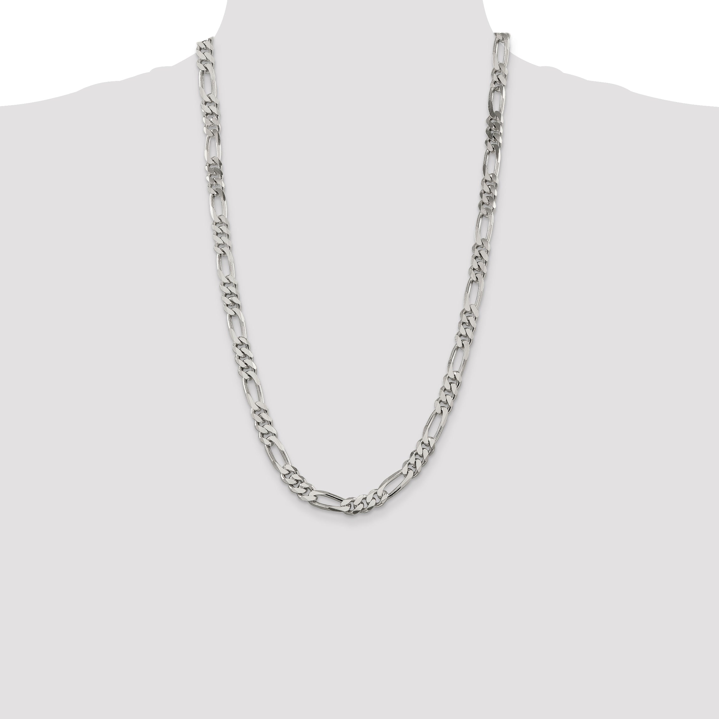 Sterling Silver 8mm Figaro Chain