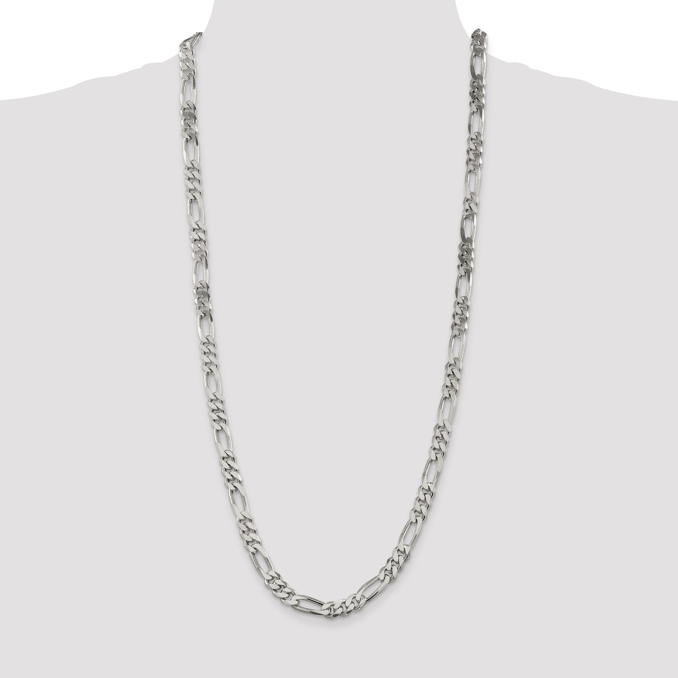 Sterling Silver 8mm Figaro Chain