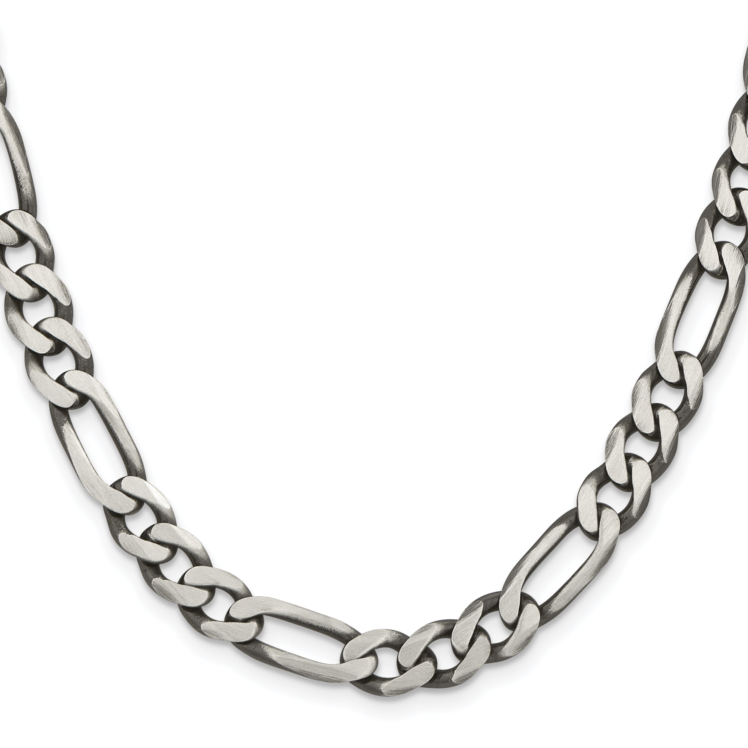 Sterling Silver Antiqued 7.75mm Figaro Chain