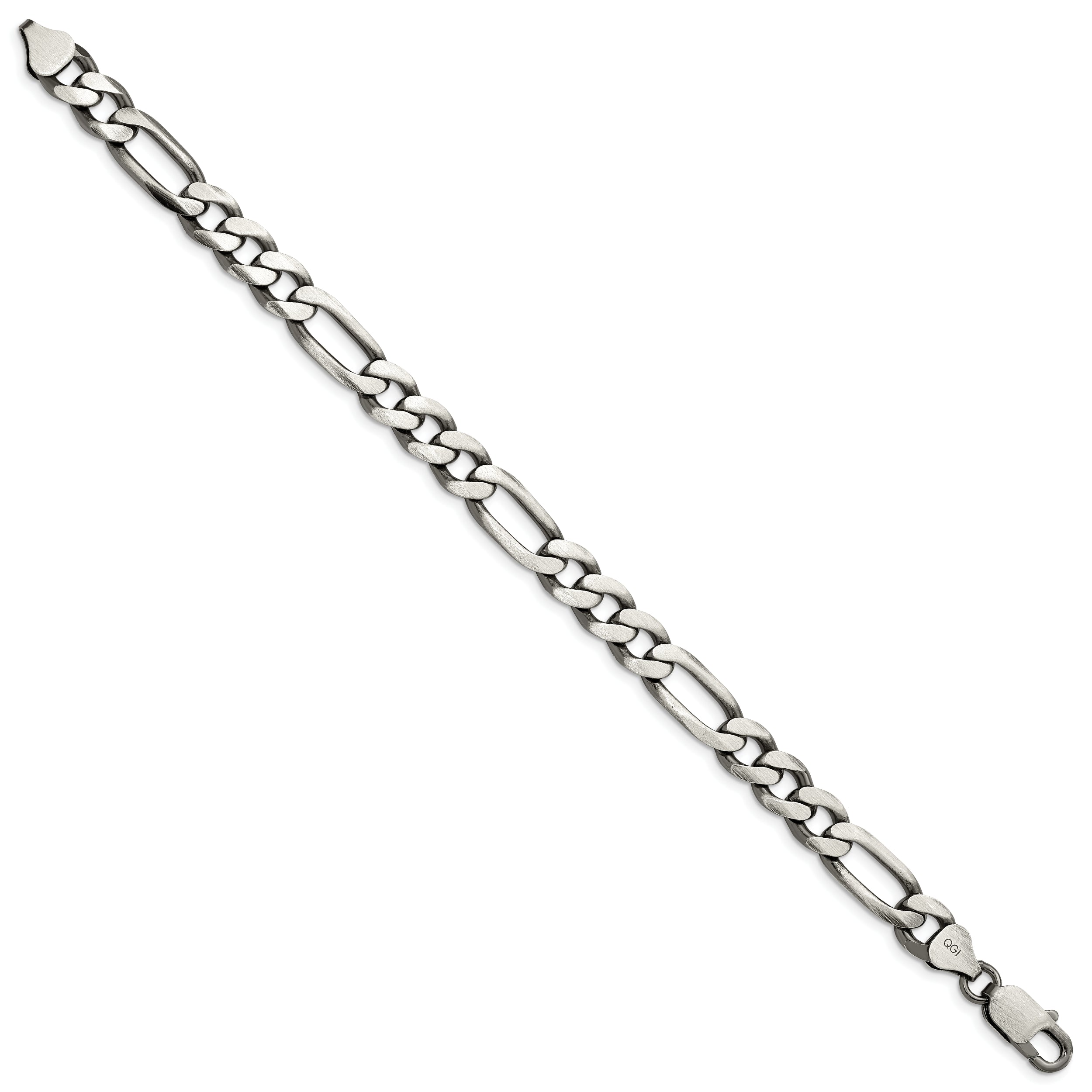 Sterling Silver Antiqued 7.75mm Figaro Chain