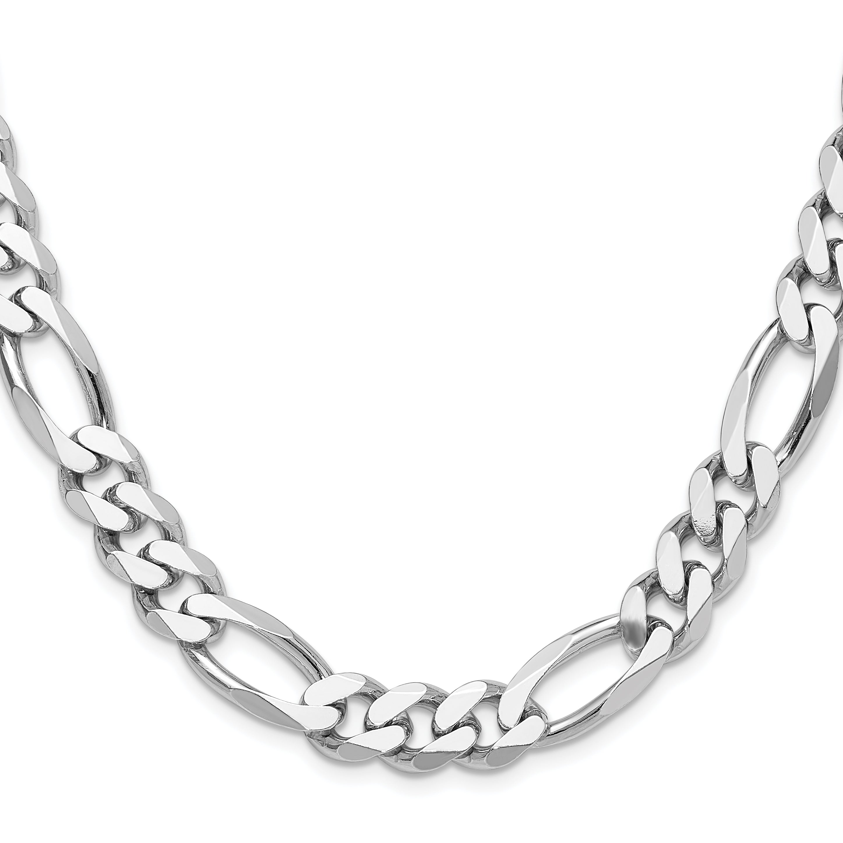 Sterling Silver Rhodium-plated 10.2mm Figaro Chain